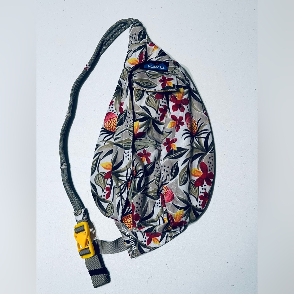 Kavu Floral Crossbody Bag - Red, Yellow, Green